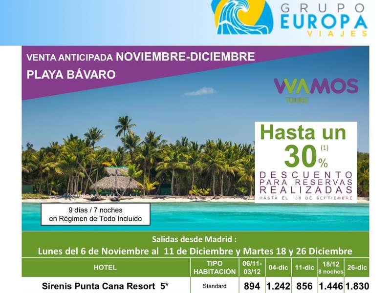 VENTA ANTICIPADA PLAYA BÁVARO